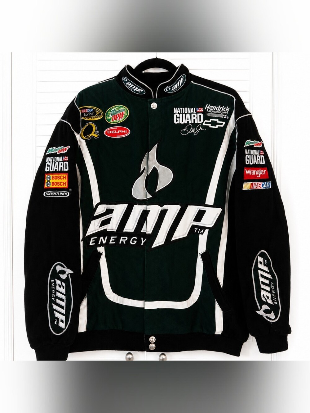 Chase Authentics Dale Earnhardt Jr #88 AMP Energy NASCAR Racing Jacket Mens M